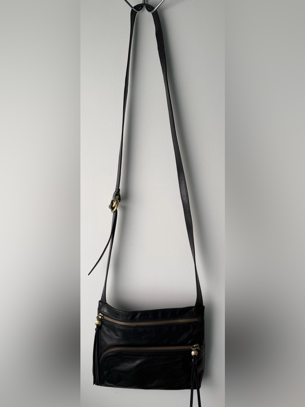 HOBO Cassie Black Leather Crossbody Bag